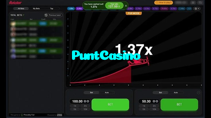 PuntCasino casino presented on mobile device in Pakistan with slots and live games